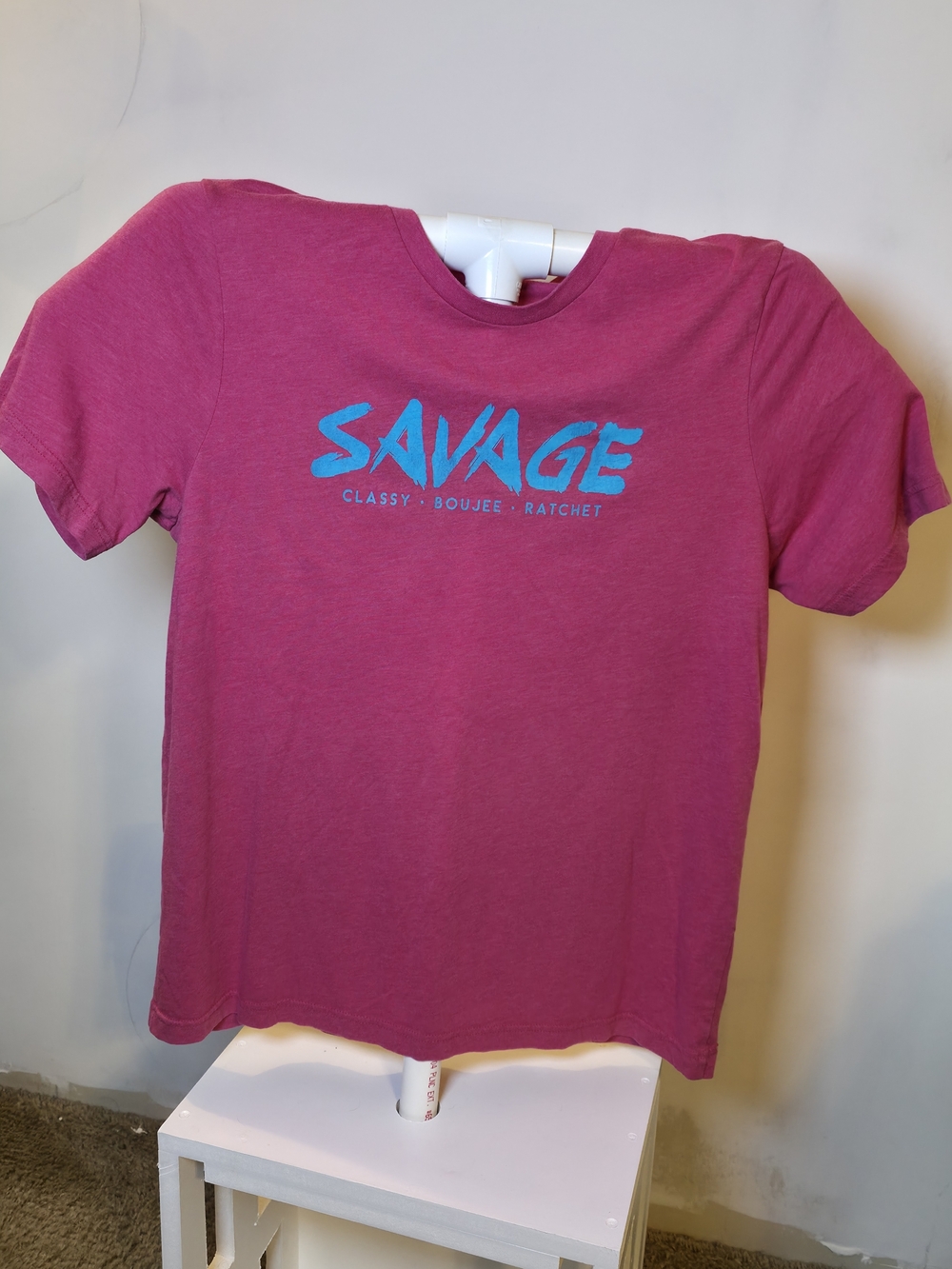 Bella Canvas Hot Pink Tee with Teal Graphic